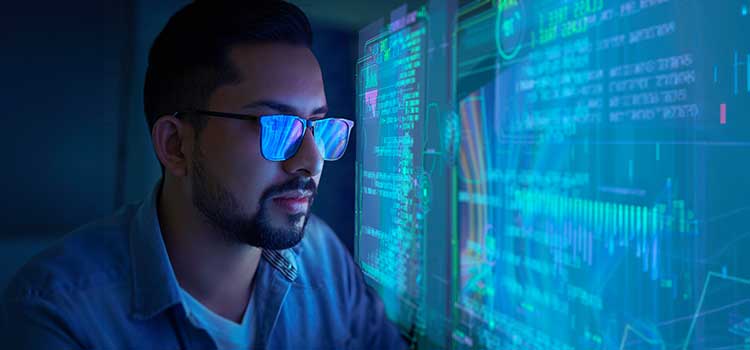 it and cybersecurity professional monitors company security system